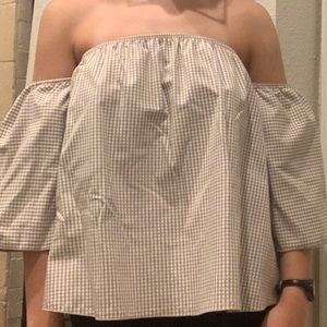 Gingham off the shoulder top